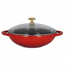Chasseur French 10" Enameled Cast Iron Wok with Lid CHSR1100